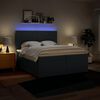 vidaXL Boxspring met matras stof blauw 200x200 cm