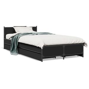 vidaXL Bedframe met lades bewerkt hout zwart 75x190 cm