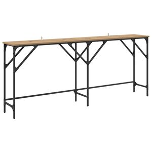 vidaXL Wandtafel Artisan Eiken 180 x 30 x 75 cm Bewerkt hout