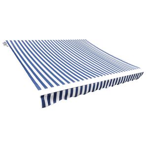 vidaXL Vervangingsdoek voor luifel 300x250 cm polyester blauw en wit