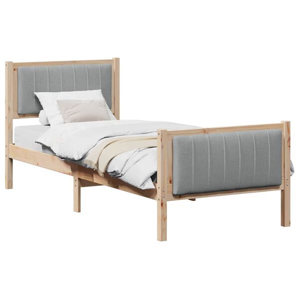 vidaXL Bedframe Bruin en lichtgrijs 80 x 200 cm Massief grenenhout