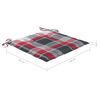 vidaXL Tuinstoelen 2 st met rood geruite kussens massief teakhout
