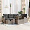 vidaXL Tuin Sofa Set met kussen met opslag 7 pcs Grijs Poly riet