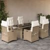 vidaXL 7-delige Tuinset met kussens poly rattan beige
