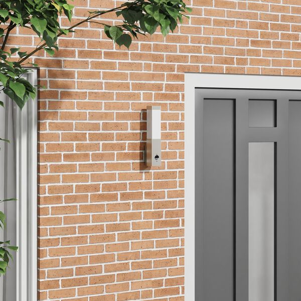 vidaXL Buitenwandlamp Zilver 10.5 x 6 x 35 cm Roestvrij staal