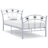 vidaXL Bedframe met voetbaldesign metaal grijs 90x200 cm