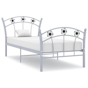 vidaXL Bedframe met voetbaldesign metaal grijs 90x200 cm