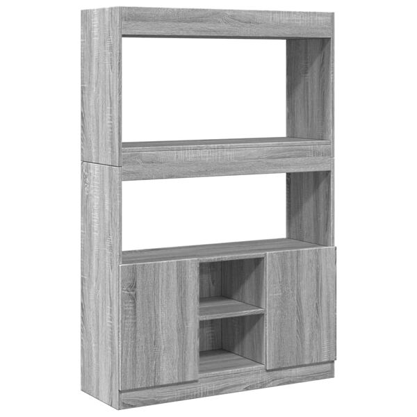 vidaXL Hoge kast 92x33x140 cm bewerkt hout grijs sonoma eikenkleurig