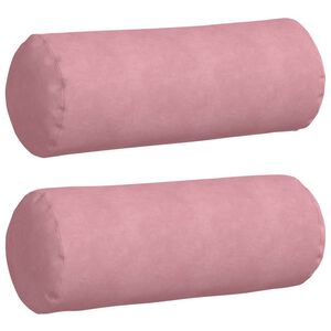 vidaXL Bolster Kussens 2 stuks Roze &Oslash; 25 x 70 cm Cordstof