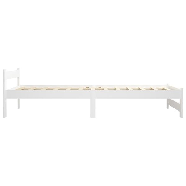 vidaXL Bedframe massief grenenhout wit 90x200 cm