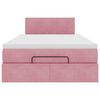 vidaXL Bed poef met matras en LED's 120x190 cm fluweel roze