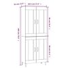 vidaXL Hoge kast 69,5x34x180 cm bewerkt hout wit