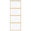 vidaXL Schuifdeur 76x205 cm helder ESG-glas en aluminium goudkleurig