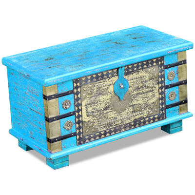 vidaXL Opbergkist 80x40x45 cm mangohout blauw