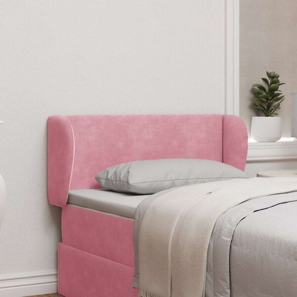 vidaXL Hoofdbord oor Roze 40 x 23 x 6 cm Fluweel