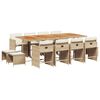 vidaXL 13-delige Tuinset met kussens poly rattan beige