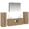 vidaXL Badkamermeubelset 6 pcs Artisanaal eiken Bewerkt hout en glas