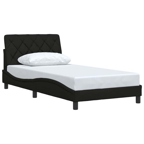 vidaXL Bedframe zonder matras 100x200 cm stof zwart