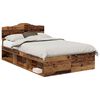 vidaXL Bedframe met hoofdeinde Oudhout 135 x 190 cm Massief grenenhout
