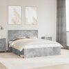 vidaXL Bedframe met hoofdeinde Beton 160 x 200 cm Massief grenenhout