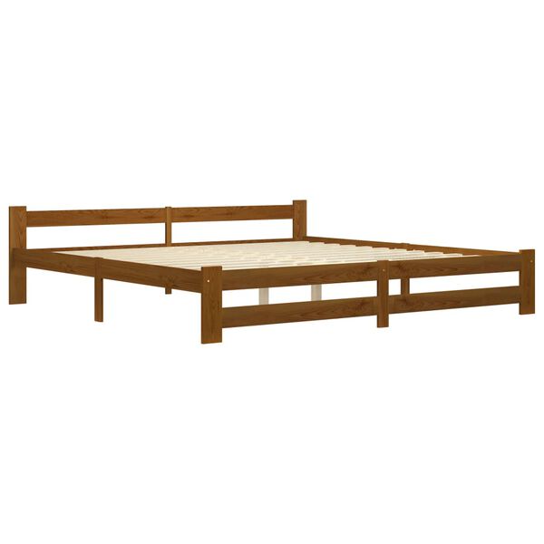 vidaXL Bedframe massief grenenhout honingbruin 200x200 cm