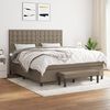 vidaXL Boxspring met matras stof taupe 180x200 cm