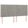 vidaXL Hoofdbord lichtgrijs 200x5x118/128 cm fluweel