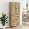 vidaXL Hoge kast met lade Artisan Eiken 69,5 x 34 x 180 cm
