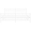 vidaXL Bedframe met hoofd- en voeteneinde metaal wit 183x213 cm