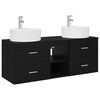 vidaXL Badkamerkastenset 3 st Zwart 49,5 x 44,5 x 65 cm Bewerkt hout
