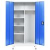 vidaXL Lockerkast met 2 deuren 90x40x180 cm metaal grijs en blauw
