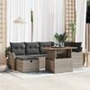vidaXL Tuin Sofa Set 7 pcs Grijs poly rattan