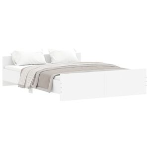 vidaXL Bedframe met hoofd- en voeteneinde wit 160x200 cm