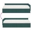 vidaXL Hoekbedframe met Matras Anders met hoofdeinde 2 pcs Groen Stof