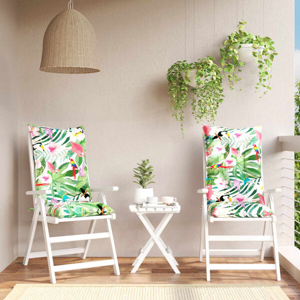 vidaXL Stoelkussens 2 st hoge rug 120x50x7 cm stof meerkleurig