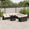 vidaXL 11-delige Loungeset met kussens poly rattan bruin