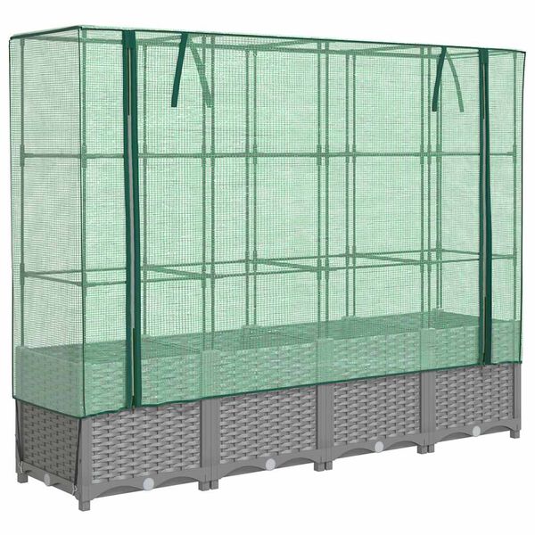 vidaXL Plantenbak verhoogd met kashoes 160x40x138 cm rattanlook