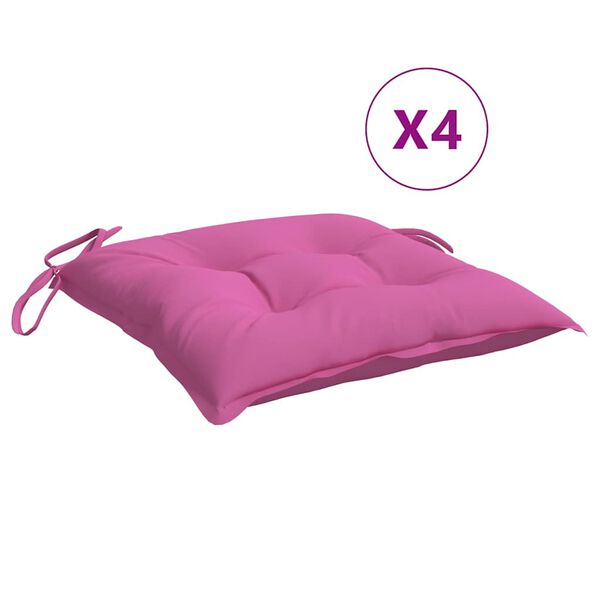 vidaXL Stoelkussens 4 st 50x50x7 cm oxford stof roze