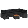 vidaXL Tuinbankenset 9 st Zwart poly rattan