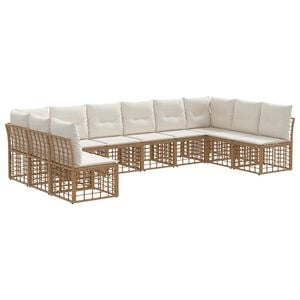 vidaXL Buiten bankenset Naturel Polyester