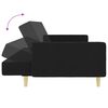 vidaXL Slaapbank 2-zits met voetenbank stof zwart
