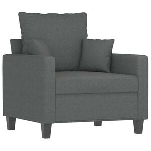 vidaXL Fauteuil 60 cm stof donkergrijs
