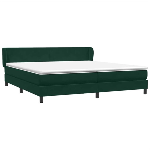 vidaXL Boxspringbed met matrassen 180x220 cm fluweel donkergroen