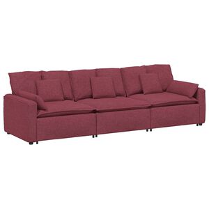 vidaXL Modulaire bank met kussens wijnrood