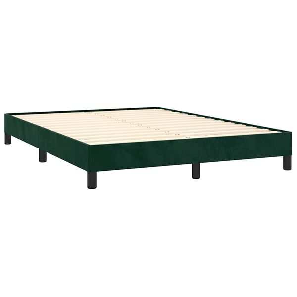 vidaXL Bedframe zonder matras 140x200 cm fluweel donkergroen