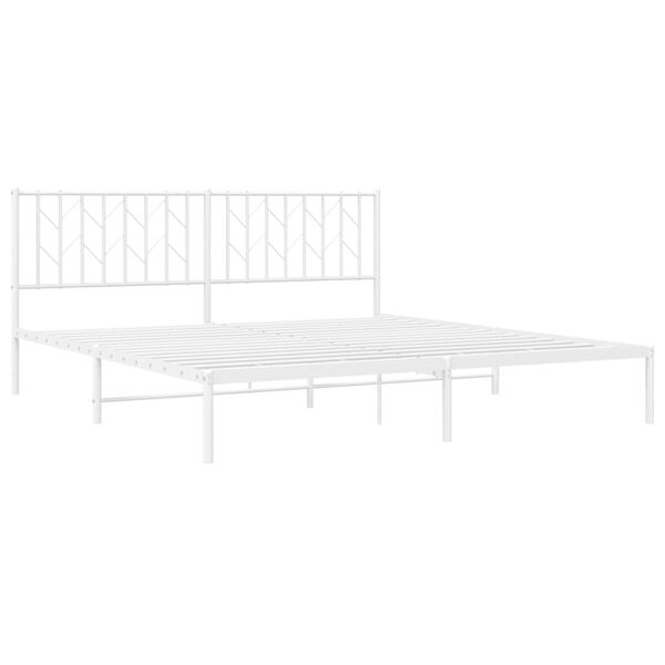 vidaXL Bedframe met hoofdbord metaal wit 180x200 cm
