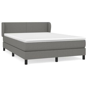 vidaXL Boxspring met matras stof donkergrijs 140x190 cm