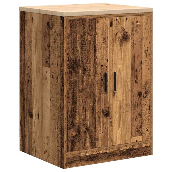 vidaXL Garagekast 60x51x85 cm massief grenenhout oud hout