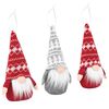 vidaXL Zittende kerstkabouterset 3 st Rood en Grijs 10 x 18 cm