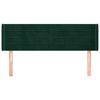 vidaXL Hoofdbord met randen 147x16x78/88 cm fluweel donkergroen